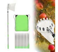 4.2M Apple Picker,Fruit Picker with Telescopic Handle,Fruit Grabber Tool with Stainless Steel Telescopic Stake and Cotton Bag,Fruit Collector Picking Aid, Cherry Picker for Pears (4M)