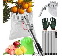 4.2M Fruit Picker with Telescopic Handle Adjustable Apple Picker Long Handle Metal Turning Head Fruit Picker Tool for Home, Orchard, Farm and Garden