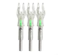 4.2mm Lighted Arrow Nocks for Recurve and Compound Bows, LED Illuminated Nocks with Automatic, Glow in the Dark Arrow Tips, 3-Pack Hunting Accessories(4.2 green)