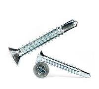 4.2mm x 19mm Self Drilling Countersunk Screws Steel Self Tapping Screws for Metal Sheets Roofing Windows (Pack of 50)
