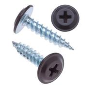 4.2mm x 19mm Wafer Head Self-Tapping Phillips Screws for Sheet Metal to Wood, Powder-Coated Colour Chocolate Brown (RAL 8017), Fine Thread, Sharp Tip Galvanized Screw, Indoor & Outdoor Use (250 pcs)