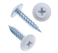 4.2mm x 19mm Wafer Head Self-Tapping Phillips Screws for Sheet Metal to Wood, Powder-Coated Colour Signal White (RAL 9003), Fine Thread, Sharp Tip Screw, Galvanized, Indoor & Outdoor Use (250 pcs)