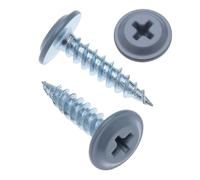 4.2mm x 19mm Wafer Head Self-Tapping Phillips Screws for Sheet Metal to Wood, Powder-Coated Colour Squirrel Grey (RAL 7000), Fine Thread, Sharp Tip Galvanized Screw, Indoor & Outdoor Use (250 pcs)