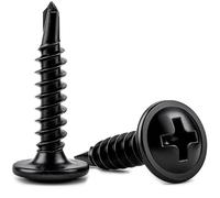 4.2mm x 25mm Black Self Drilling Wafer Head Screws Steel Self Tapping Screws for Metal Sheets Roofing Windows (Pack of 50) M11ABCD