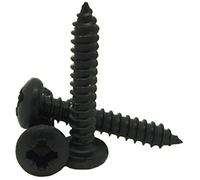 4.2mm x 25mm / No.8 x 1" Pozi Pan Head Self Tappers Tapping Screws Zinc Plated Black DIN 7981-100 Pack