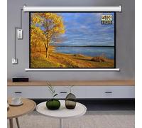 4:3 16:9 Movie Screens 60 Inch 72 Inch Motorized Projection Screen Anti-Crease With Remote Control Electric Projector Screen For Wall Or Ceiling(60inch(16:9))