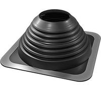 #4 (3" - 7") Square Black EPDM Flexible Pipe Flashing, Roof Jack, Pipe Boot Flashing Dektite (DFE104B)