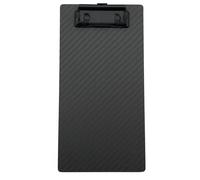 4.3 * 8.5 * 0.06inch Small Long Carbon Fiber clipboard,Ultra Hard&Weight Light&Portable,Mini A7 Pocket Size for Menu Holder, Restaurant Receipts, Shopping List,Strong Black Low Profile Clip with Hook