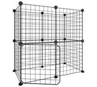 (4.3 cm, 12-panel with door) vidaXL Pet Cage Black Steel Rabbit Hutch Pet Cage 1.5 cm/4.3 cm Multi Models