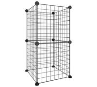 vidaXL 8-Panel Pet Cage Black 35x35 cm Steel, Black