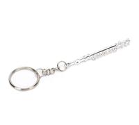 4.3'' Flute Keychain, Silver Music Flute Musical Instrument Ornament Replica Keyring