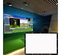 4:3 Golf Simulator Impact Screen Display Projector for Indoor and Outdoor Golf Training, Ultra Clear White Vinyl Screen with Grommet Holes 270CM*203CM