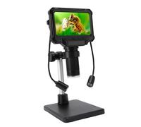 4.3 Inch LCD Digital Microscope, 1080P 4X Coining Microscope with Stand, 1MP Microscope with 8 Adjustable LEDs Light for Window PC View