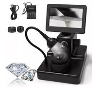 4.3 Inch LCD Screen Diamond Girdle Microscope Diamond Girdle Viewer with LED50-1000X Magnification Electron Biological Microscope Kit Accurate Identification for Jewelry Testing Diamond Process