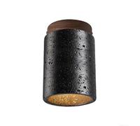 4.3 inch Nordic Natural Stone Black Marble Ceiling Lamp, Japanese Wabi-Sabi Style Flush Mount Ceiling Light, Mini E27 Socket Ceiling Lighting Fixture for Bedroom Living Room Hallway, JYLSSKUK