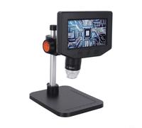 4.3" LCD Digital Microscope 1000X Magnification with 8 LED Lights for Coin Inspection and Soldering Repair - Black Alloy Body