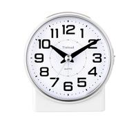 4.3" No Ticking Analog Alarm Clock,Silent Readable for Seniors,Easy to Set,Gradual Rise Alarm,Big Numbers,On/Off Switch on Side,Gentle Wake,Snooze,Lighted on Demand,Battery Operated,White