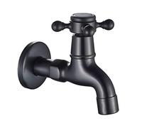 4.3" Wall Mounted Bathroom Sink Faucet, Brass Mop Balcony Garden Laundry Lavatory Cold Water Tap, Oil Rubbed Bronze