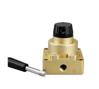 4/3 Way Pneumatic Rotary Lever Hand Valve 3 Position 4 Port Manual Air Flow Control HV-02 HV-03 HV-04(HV-02,with 8mm Fitting)