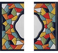 4.3' x 2.2' 11cm x 5.5cm Spanish Mosaic Hand-Painted Number Tiles & Metal Frames (Ends as a Set)