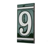 4.3' x 2.2' 11cm x 5.5cm Spanish Olive Classic Hand-Painted Number Tiles & Optional Metal Frames (Olive Number 9)