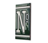 4.3' x 2.2' 11cm x 5.5cm Spanish Olive Classic Hand-Painted Number Tiles & Optional Metal Frames (Olive No Sign)