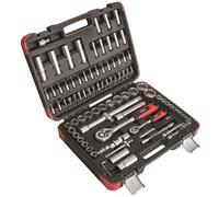 Hilka Tools Socket Set 01110094 - 94-Piece 1/4 & 1/2-Inch, Black/Silver