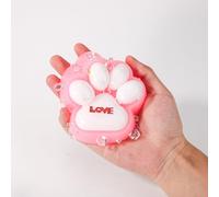 4.33 Inch Big Cat Paw Squeeze Toy, Large Soft Stress Fidget Squishy Toys Kawaii Sensory Silicone Cat Paws Fufu Taba Toys Novelty Party Favors for Kids Adults Gift (Pink Red Love Pearl)
