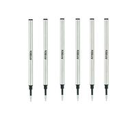 4.37'' Rollerball Pen Refills, Roller Ball Fine Point 0.5mm, German Ink Refill Pack of Replaceable Pen Refills Medium Point(6 Pack) (Black)