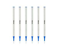 4.37'' Rollerball Pen Refills, Roller Ball Fine Point 0.5mm, German Ink Refill Pack of Replaceable Pen Refills Medium Point(6 Pack) (blue)