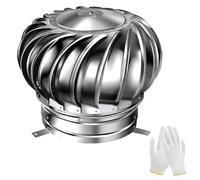 4.3in-24in Stainless Steel 304 Non Power Roof Ventilator, Wind Turbines Attic Air Vent Ventilating Fan 110 160 200 250 300 350 400 450 500 600mm(200mm/7.9in)