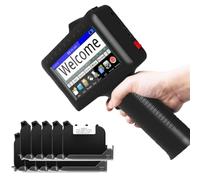 4.3in Handheld Printer Labeler, Handheld Inkjet Printer Support More Than 40 Languages And Input Methods for Text/Qr Code/Barcode/Logo/Date/Batch Number/Variable Data Etc.,Machine+10inkcartridges