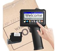 4.3in Handheld Printer Labeler, Handheld Inkjet Printer Support More Than 40 Languages And Input Methods for Text/Qr Code/Barcode/Logo/Date/Batch Number/Variable Data Etc.,Machine+Cartridge