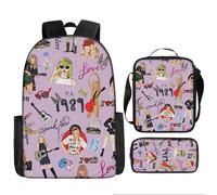 (4) 3pcs Taylor Swift Backpack 3D Printe Teens Shoulder Bags