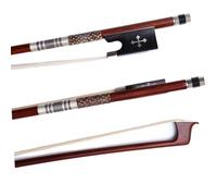 4/4 3/4 1/2 1/4 1/8 1/10 Natural White Horsetail Hematoxylin Violin Bow (Color : 4/4)