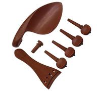4/4-3/4 Brown Jujube Wood Violin Fine Tuner Tailpiece Big With Tail Rope Violin Pull The String Board Kit violin parts (Color : Model 2)
