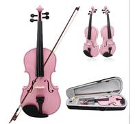 4/4 acoustic beginner's violin, violin set, violin includes rosin, bow, cloth box,Pink