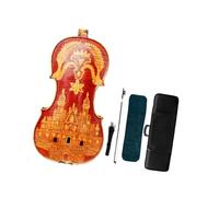 4/4 Beautiful Pattern Carving 4/4 Violin Spruce Top Ebony HandCarving 4/4 Violin Set Violin for Beginners