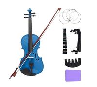 4/4 Beginners Blue Violin Maple Panel Violin With Case Bow Strings Shoulder Rest Parts Suitable Music Lesson Study (Color : 4-4 violin set)