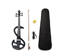 4/4 Black Electric Violin Kit W/Brazilwood Bow Bridge Audio Cable Case Student Violin Set For Beginner