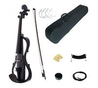 4/4 Black/White/Solid Wood Advanced 3-Band-EQ Electric/Silent Violin Kit Ebony Fittings Violin (Color : A)