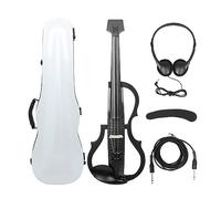 4/4 Carbon Fiber Electric Violin Headless Fiddle With Bow Carry Case Headphone Cable Shoulder Rest Violin Parts Accessories