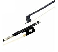 4/4 Carbon Fiber Violin Bow, Lightweight Round Stick with Silver Mounting & Natural Horsetail Hair, Balanced and Responsive for Beginners and Advanced Players