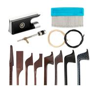 4/4 DIY Violin Bow Accessories Rod Unfinished Horsehair Comb Ebony Bow Root Screw Violin Accessories(18)