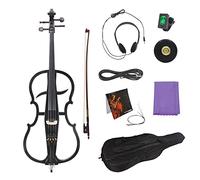 4/4 Electric Cello Solid Wood Electric Silent Cello Professional Stage Performance, Black