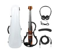4/4 Electric Violin Carbon Fiber Headless Fiddle With Bow Carry Case Headphone Cable Shoulder Rest Violin Parts Accessories