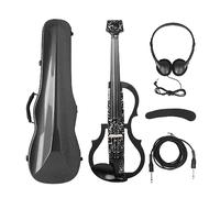 4/4 Electric Violin Headless Carbon Fiber Fiddle Electric Violin With Bow Carry Case Headphone Cable Shoulder Rest