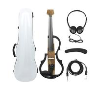 4/4 Electric Violin Headless Carbon Fiber Fiddle Electric Violin With Bow Carry Case Headphone Cable Shoulder Rest