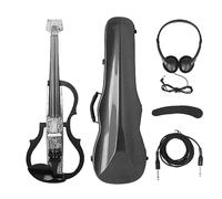 4/4 Electric Violin Headless Carbon Fiddle Violin With Bow Carry Case Headphone Cable Shoulder Rest Accessories
