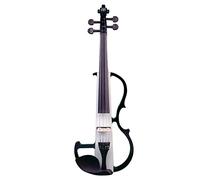 4/4 Electric Violin Solid Wood Maple Black&White Silent Full Size Violin W/Bow Hard Case Headphone Cable Rosin New Set